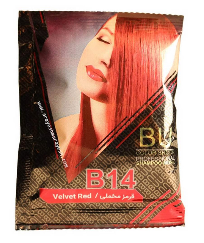 رنگ مو بی یو B14 رنگ قرمز مخملی