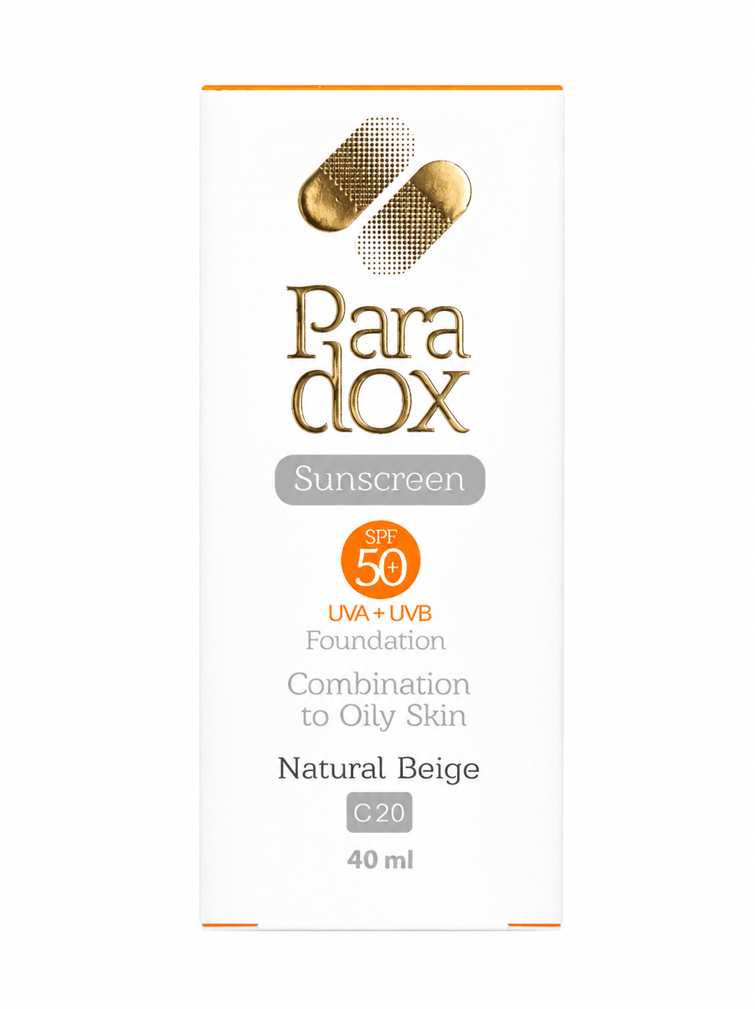 کرم ضد آفتاب +SPF50 مناسب پوست مختلط تا چرب پارادوکس 40 میلی لیتر(بژ طبیعی)