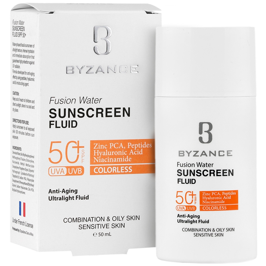 فلوئید ضد آفتاب فیوژن واتر SPF50 بیزانس